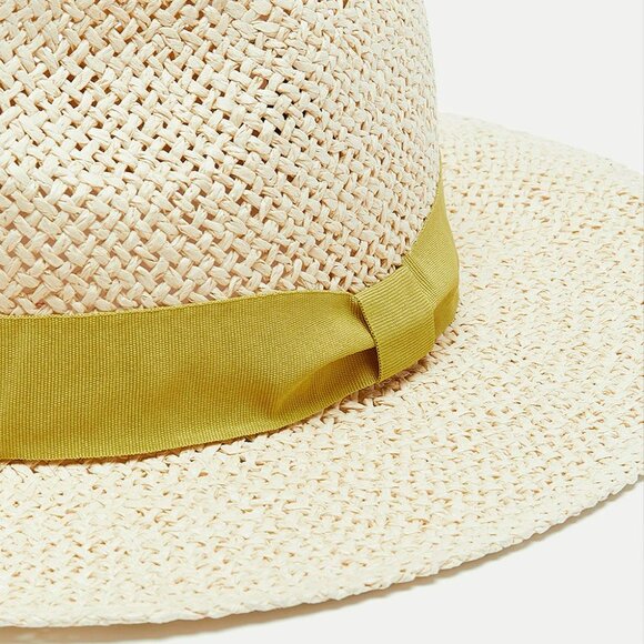 Straw Fedora Hat Size S/M - Picture 2 of 4